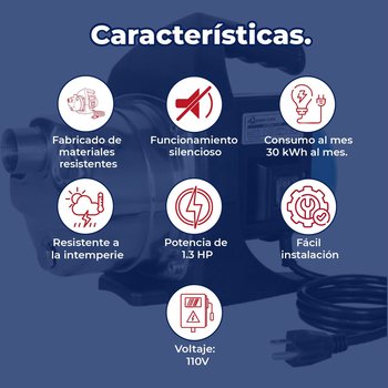 Bomba Centrífuga Tipo Jet 1.3 hp Altamira Villarreal 110 V