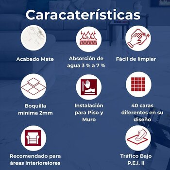 Piso Travali Blanco Tipo Mármol Cesantoni 61x61 cm Rectificado