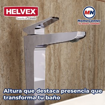 Llave Monomando Para Lavabo Alto Sin Contra Spiga cromo Helvex