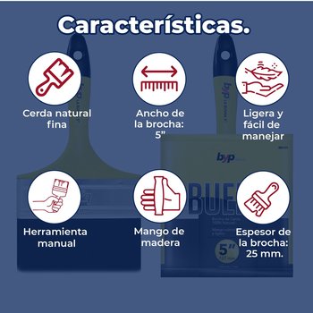 Brocha Byp de cerda natural La Buena 5” pulgadas