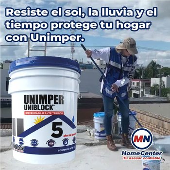 Impermeabilizante Acrílico Fibratado 19 L Unimper 5 Años