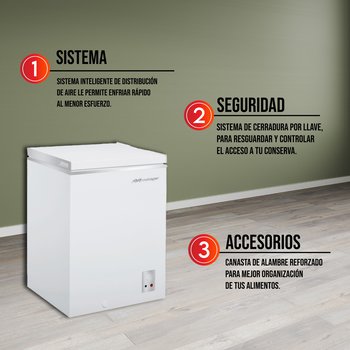 Congelador Horizontal Mirage 100 L Blanco R600 115v Mcp10hb