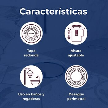Coladera boca Helvex desagüe Redondo 24HL