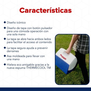 Hielera playmate Pal Igloo 7 QT 09 latas azul y blanco