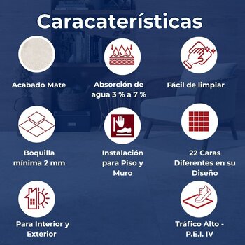 Piso Fiore Tipo Mármol Cesantoni 45x90 cm Rectificado