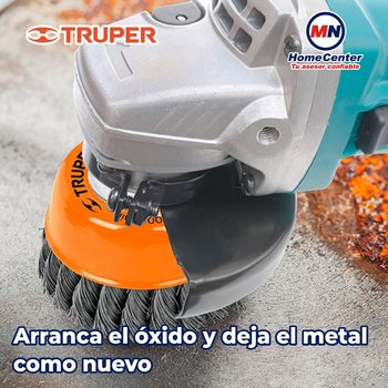 Carda Copa Alambre Trenzado Fino 4 pulg Truper 5/8