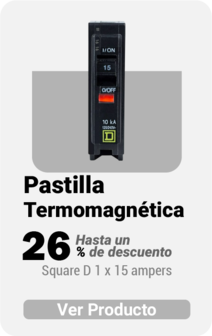 Pastilla Termomagnética Square D 1 x 15 ampers