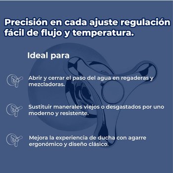 Llave Maneral Para Regadera Ática Helvex Grande Cromo C-59