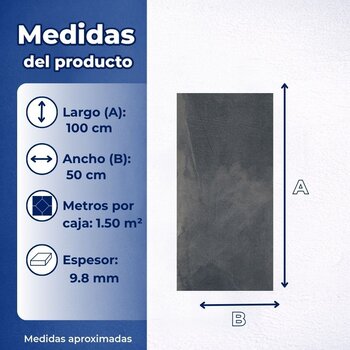 Piso Soho grafito mate Vitromex 50x100 cm rectificado