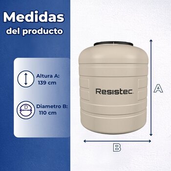 Tinaco Multicapa Beige Resistec Rotoplas 1100 L 1.16X1.25