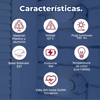 Paquete Foco Led 3 Piezas 9 Watts Luz Cálida