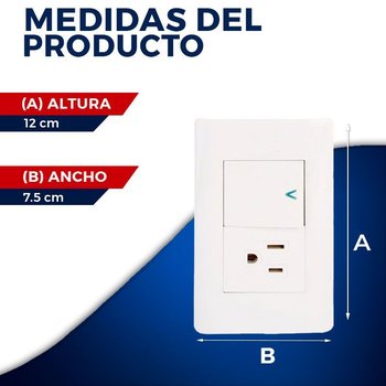 Placa 1 Apagador Sencillo 1 Contacto Lucek Blanco