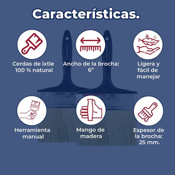 Brocha Byp la tradicional Ixtle 6” Pulgadas