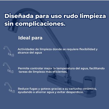 Llave Mezcladora 8" Para Fregadero al Piso Con Cubierta Rugo 8IS