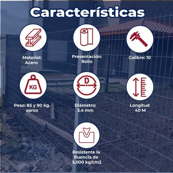 Malla electrosoldada 66-66 2.5X40ML (100M2)