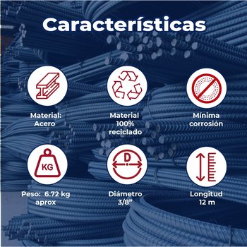 Varilla doblada para construcción #3 3/8X12 M AR-42
