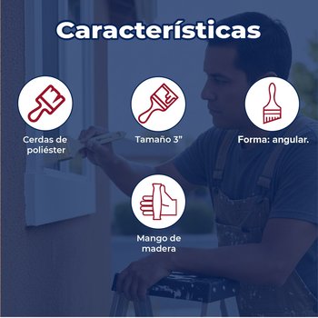 Brocha de Poliéster Project Select Corte Angular BYP 3" Pulgadas