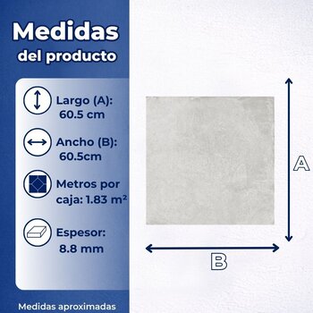 Piso Pietra francesa light grey Daltile 60.5x60.5 cm GPF1