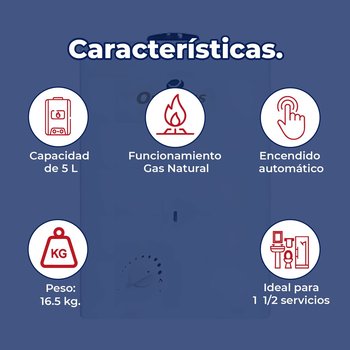 Calentador Paso 05 L Instantáneo Optimus 1 Baño Gas Natural