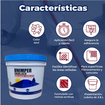 Paquete 3 Cubetas Unimper, Gratis 1 Sellador y Cepillo ixtle