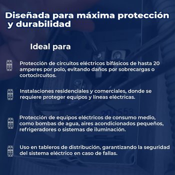 Pastilla Termomagnética Square D 2 x 20 amp