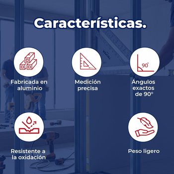 Escuadra 12" pulgadas de Aluminio Para Muros de Yeso Truper