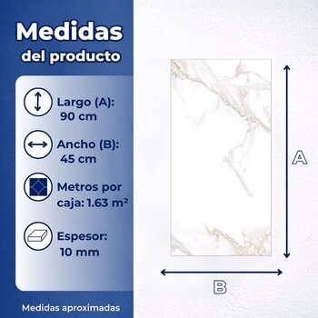 Piso Tipo Mármol Sereni Cesantoni 45x90 cm Rectificado