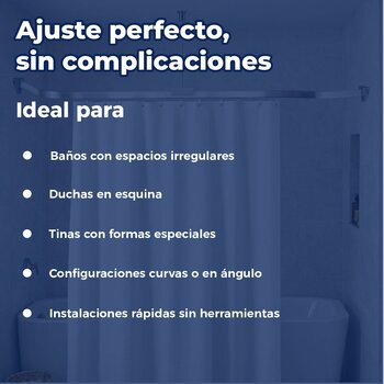 Riel Flexible Para Cortina de Baño Color Cromo Duschy