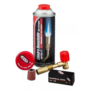 Kit Soplete Boquilla con Tanque Soldadura, Pasta y Lija