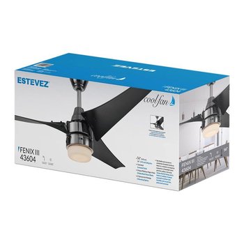 VENTILADOR DE TECHO FENIX GRIS METAL 52 in