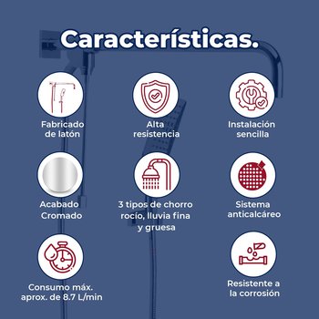 Regadera Manual Con Desviador Brazo Angular Helvex RM-15