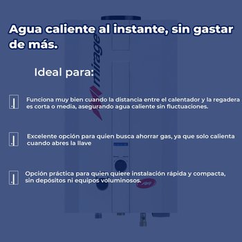 Boiler De Paso Mirage 6 Lt Gas Nat Incluye Maxiboiler