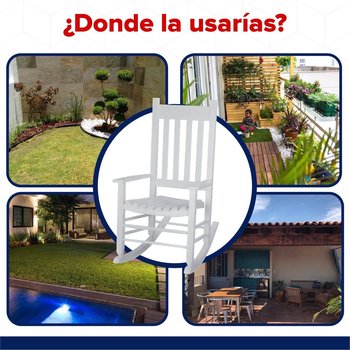 Silla Mecedora De Madera Blanca