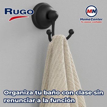 Gancho Doble Acabado Negro Rugo GA80N