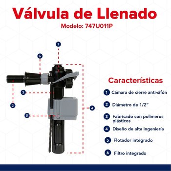 Válvula de Llenado para Tinaco Fluidmaster