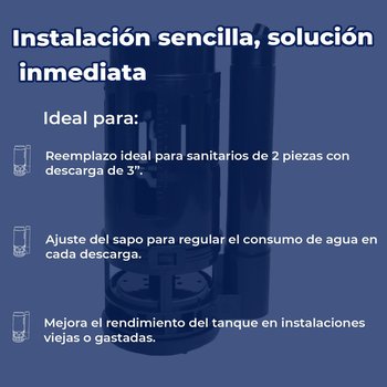 Válvula de Descarga Sanitario Sencilla 2" Pulgadas One Piece