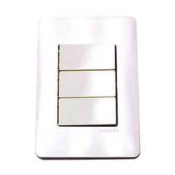 Placa 3 Apagadores Sencillos Unno Blanco