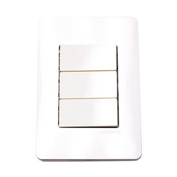 Placa 3 Apagadores Sencillos Unno Blanco