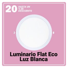 LUMINARIO FLAT ECO BLANCO 9" LED 18W LUZ BLANCA