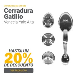Cerradura de Gatillo Venecia Yale Alta Seguridad Cromo Mate