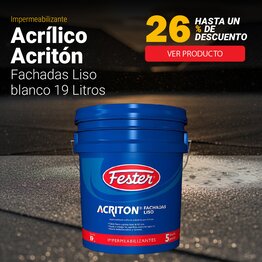 Impermeabilizante acrílico Acritón Fachadas Liso blanco 19 l