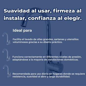 MEZCLADORA MONOMANDO P/FREGADERO ACABADO CROMO