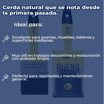 Brocha Byp de cerda natural La Buena 2½” pulgadas