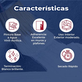 Pintura Vinil Acrílica Blanca Fresh Finish 19 Lt
