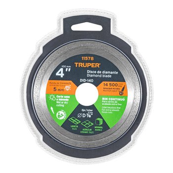 Disco Diamante Rin Continuo 4 pulg Truper