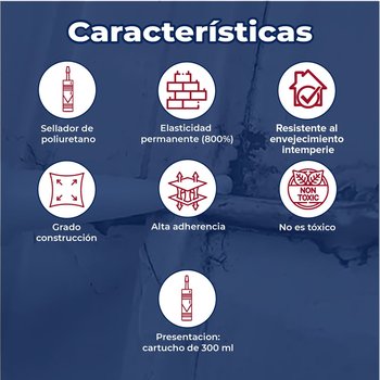 Sellador Poliuretano Presto Flex Blanco 300 mL