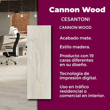 Piso Cannon Wood Cesantoni 20x60 cm