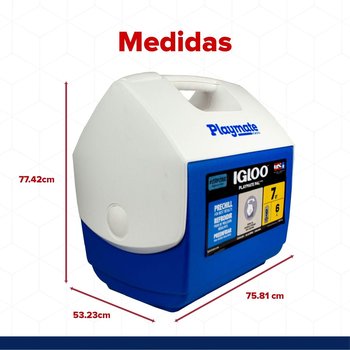 Hielera playmate Pal Igloo 7 QT 09 latas azul y blanco