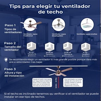 Ventilador De Techo Kaplan Bronce 64 Pulgadas Con Luz