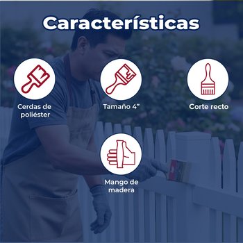 Brocha de Poliéster Project Select Corte Recto BYP 4" pulgadas